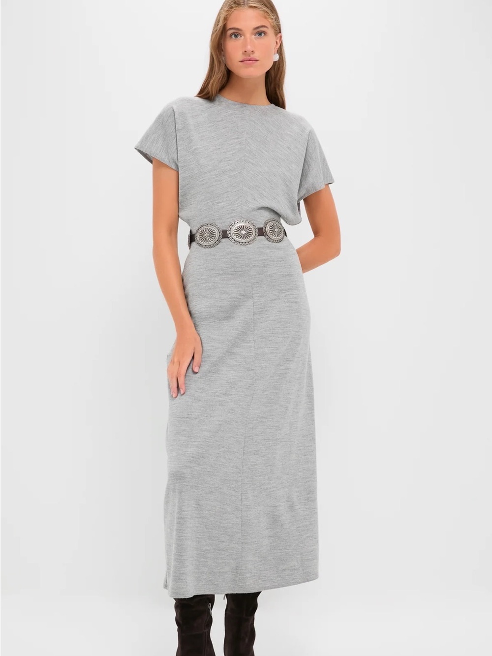 Polo by Ralph Lauren Gray Maxi Dress with Dolman Sleeves